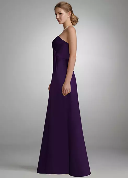 Strapless Long Charmeuse Dress with Slit Image 3