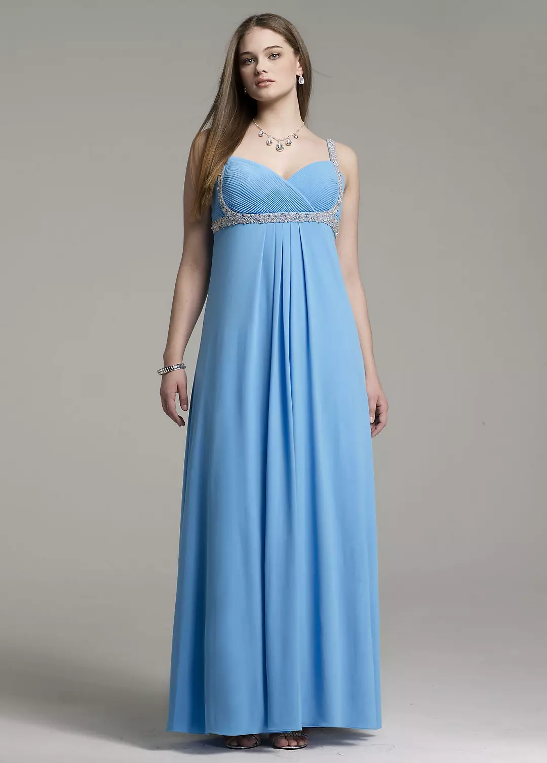 Sleeveless Ruched Jersey Gown with Beading  Image