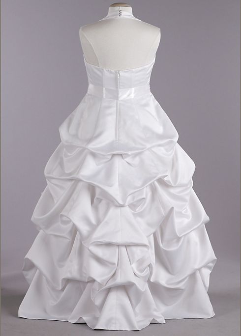 Satin Halter Ball Gown with Pick-up Skirt. Image 2
