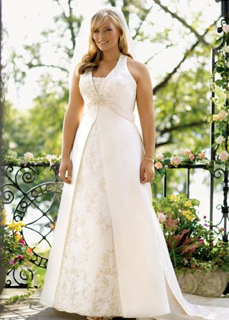 Satin Halter Neck A Line Wedding Dress Halter Dress With David&