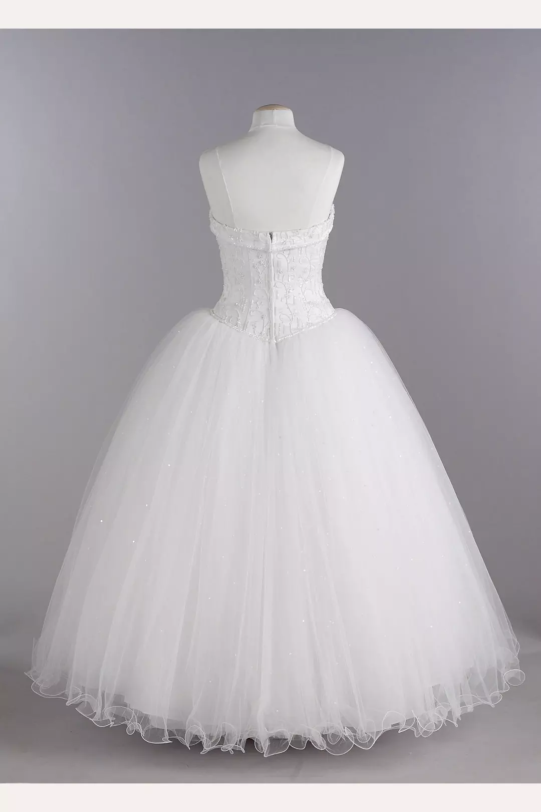 No Train Tulle Ball Gown with Beaded Satin Bodice Image 2