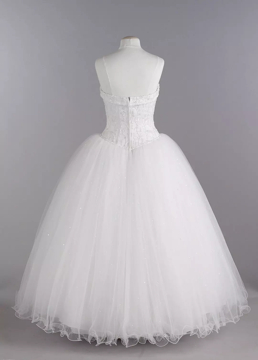No Train Tulle Ball Gown with Beaded Satin Bodice Image 2
