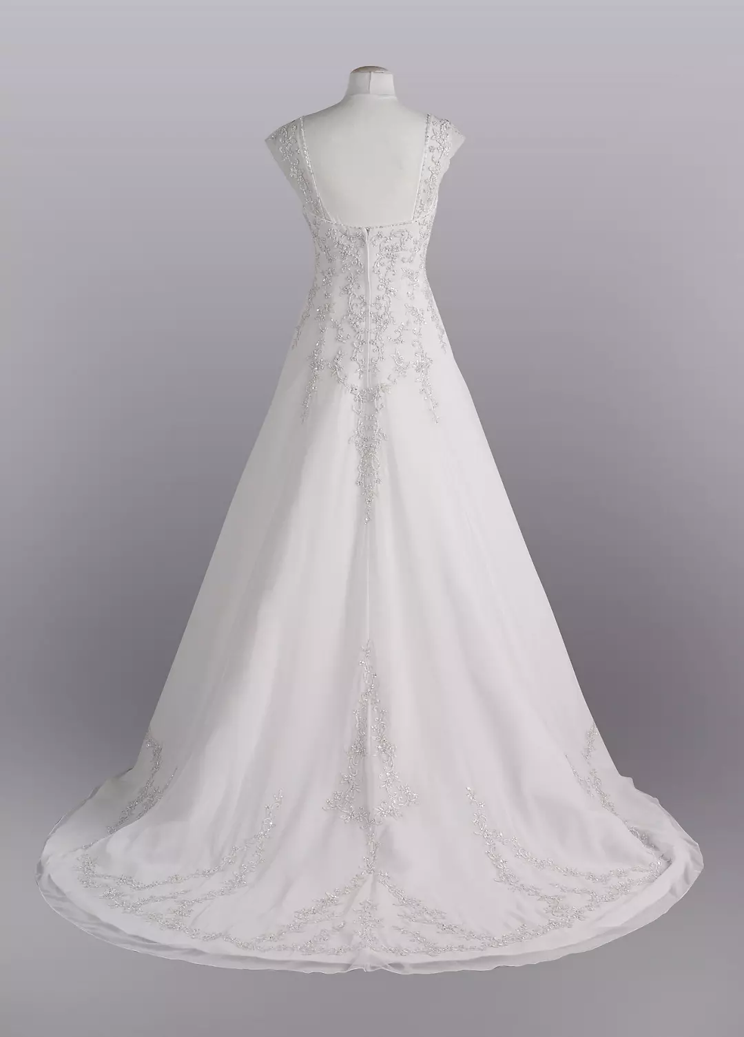 a line chiffon split front overlay wedding dress Pretty V-neck Split Long Wedding Dress A-line Bridal Gown main image 0