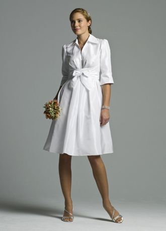 Modern 3/4 Sleeve Taffeta Dress  Image