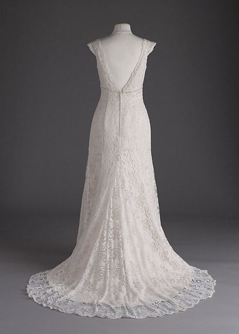 Petite All Over Beaded Lace Trumpet Gown  Image 3