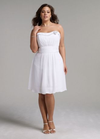 Chiffon White Dress with Ruffles | David's Bridal