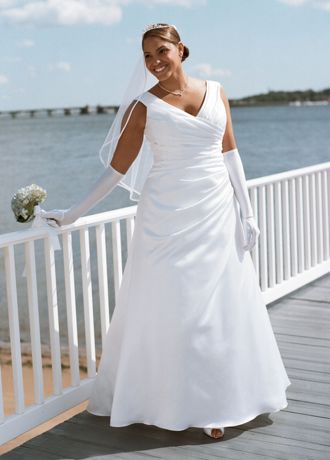 side draped wedding dress