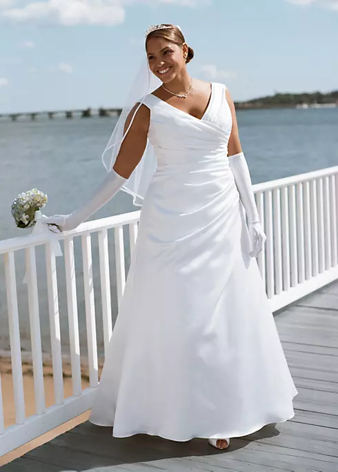 Extra Length A-Line with Side-Draped Bodice  Image 1