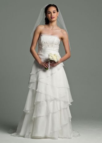 Tiered Strapless Chiffon Gown  Image