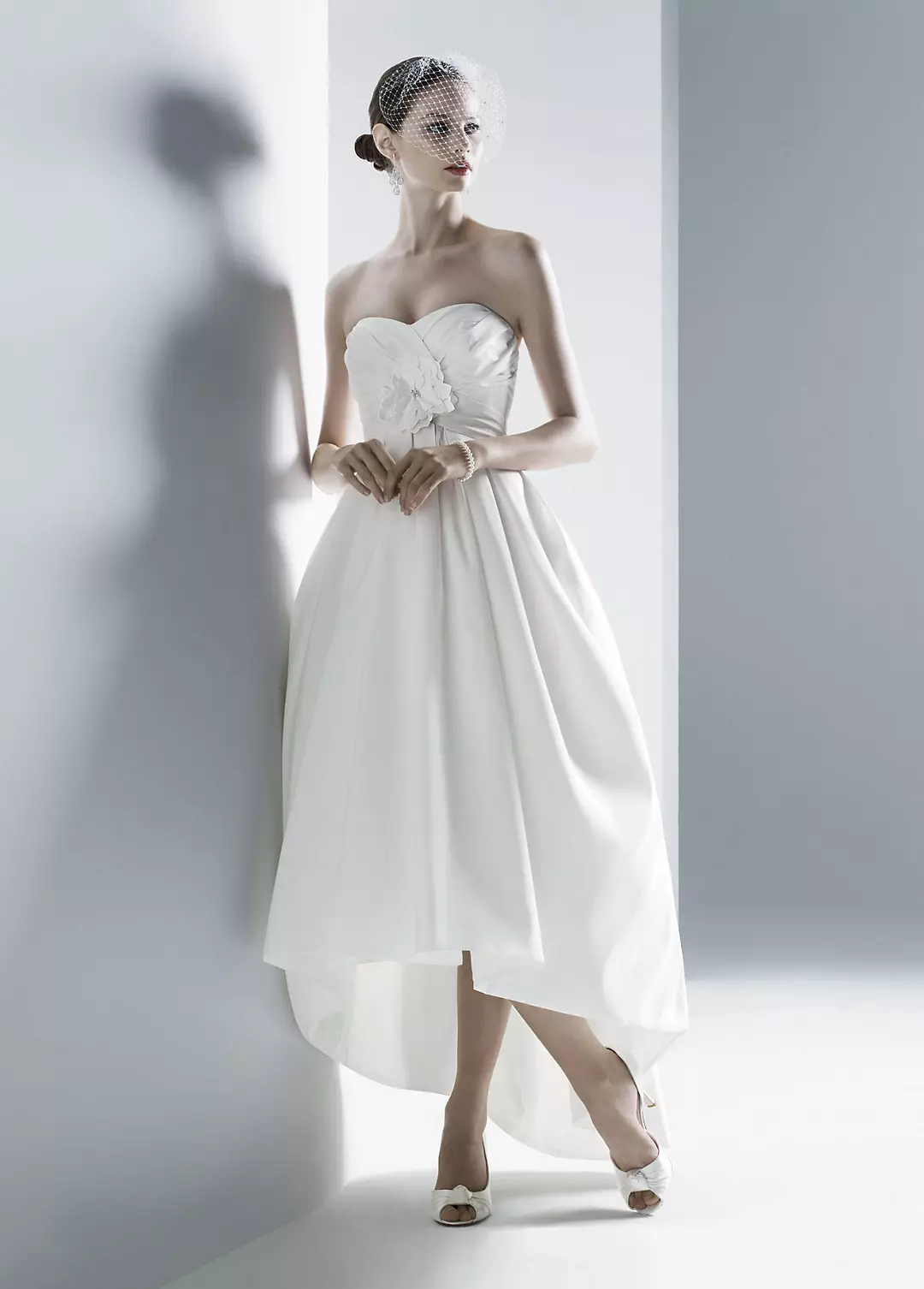 Sweetheart Draped Bodice Strapless Faille Gown Image