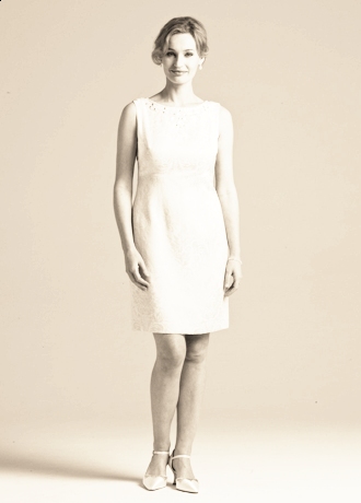 Sleeveless Brocade Sheath Dress Image