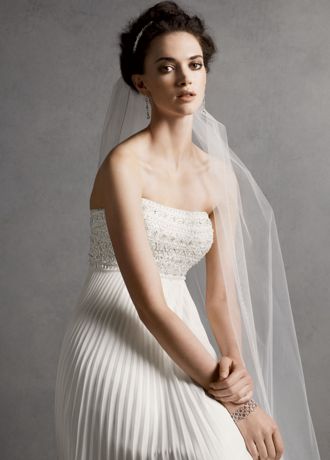 Chiffon A-Line with Beaded Bodice and Pleats Image