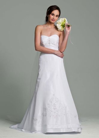 Strapless tafetta a-line gown Image