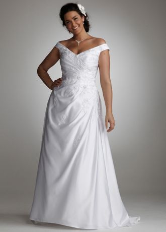 Draped Front Wedding Dress