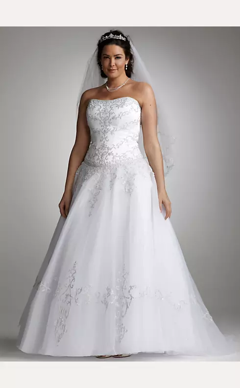 Extra Length Tulle Ball Gown with Satin Bodice Image 1