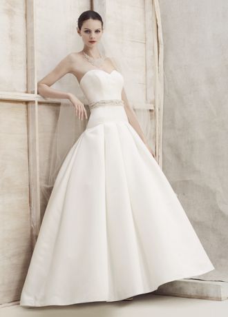 Satin Ball Gown with Dropped Waist | David's Bridal