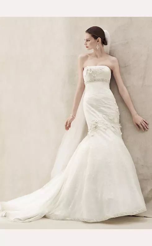 Petite Lace Wedding Dress with Floral Details Image 3