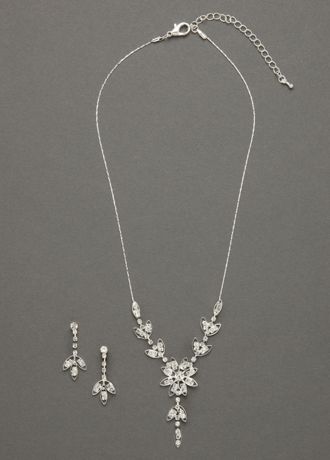 Crystal Flower and Earring Set Image