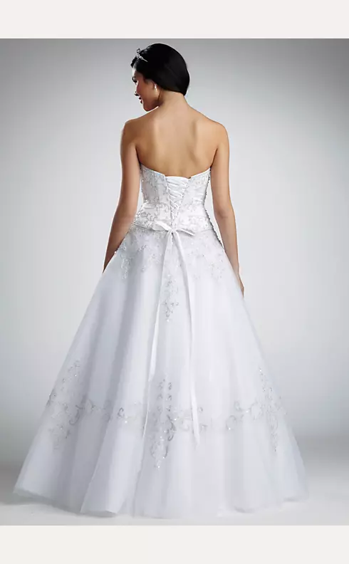 Strapless Tulle Ball Gown with Satin Bodice Image 2