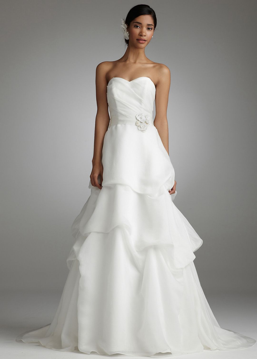 Sweetheart Organza Gown with Pick Up Skirt  Image 3