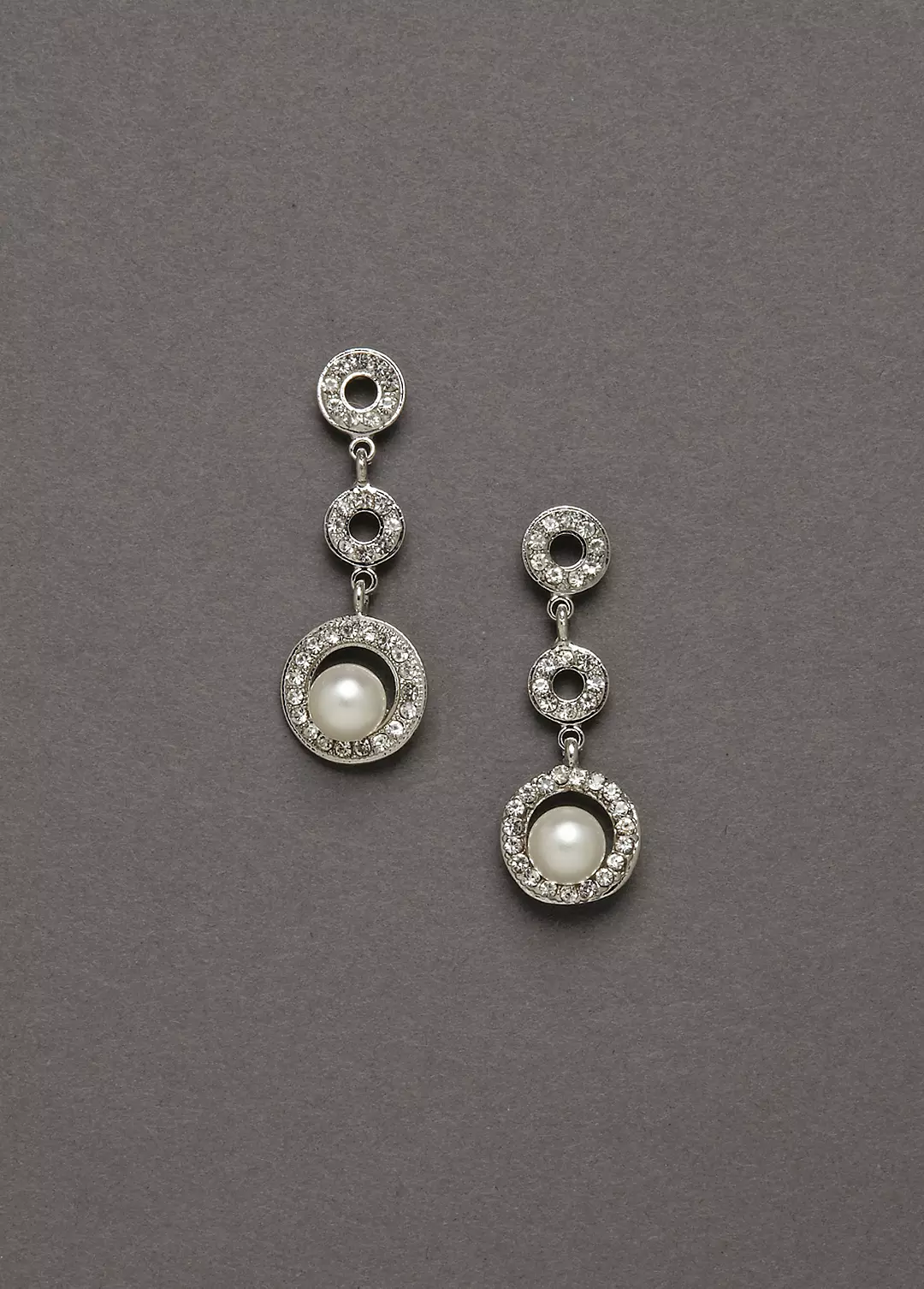 Circle Crystal and Pearl Drop Earring Image