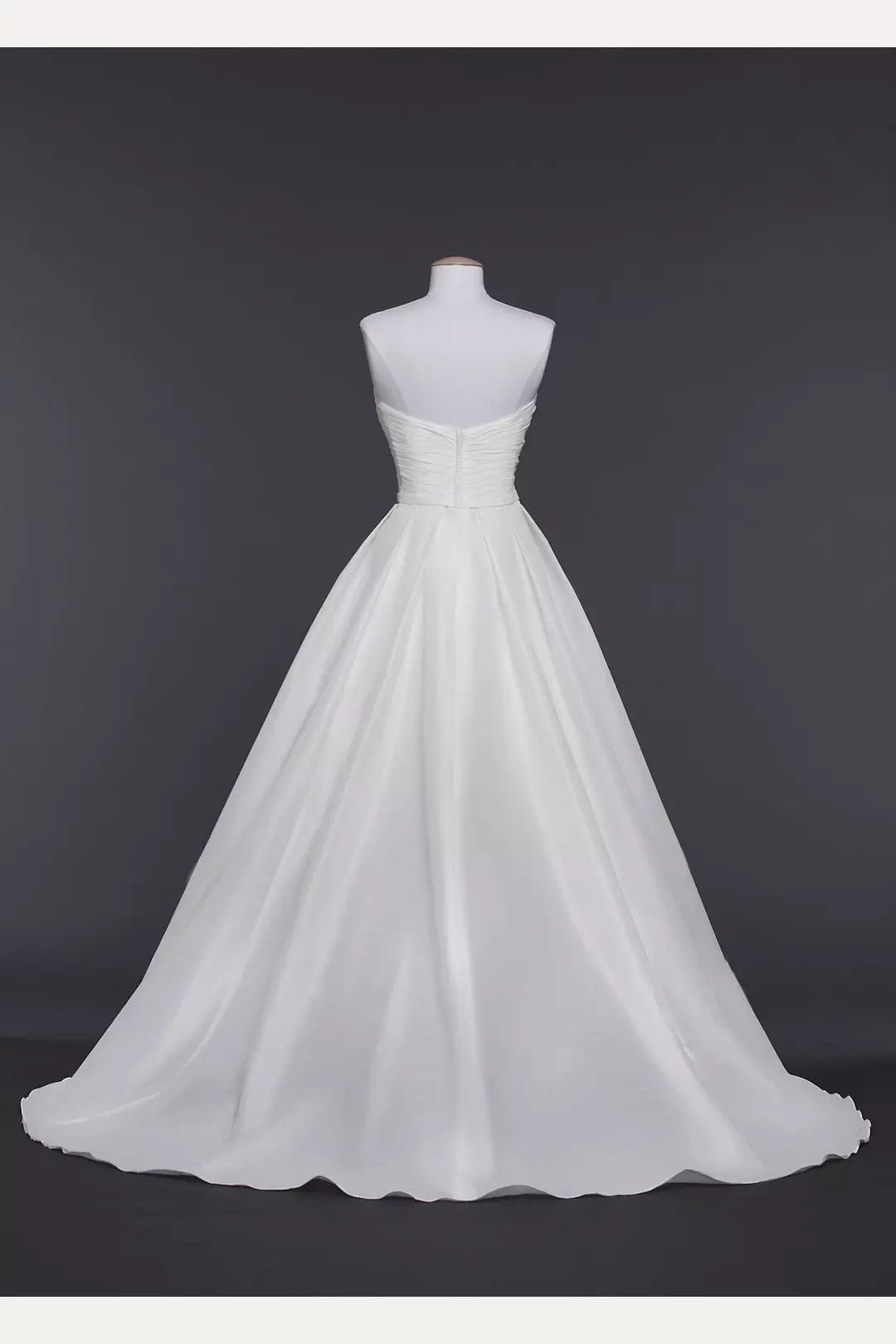 Shantung Taffeta Ball Gown with Ruched Bodice  Image 2