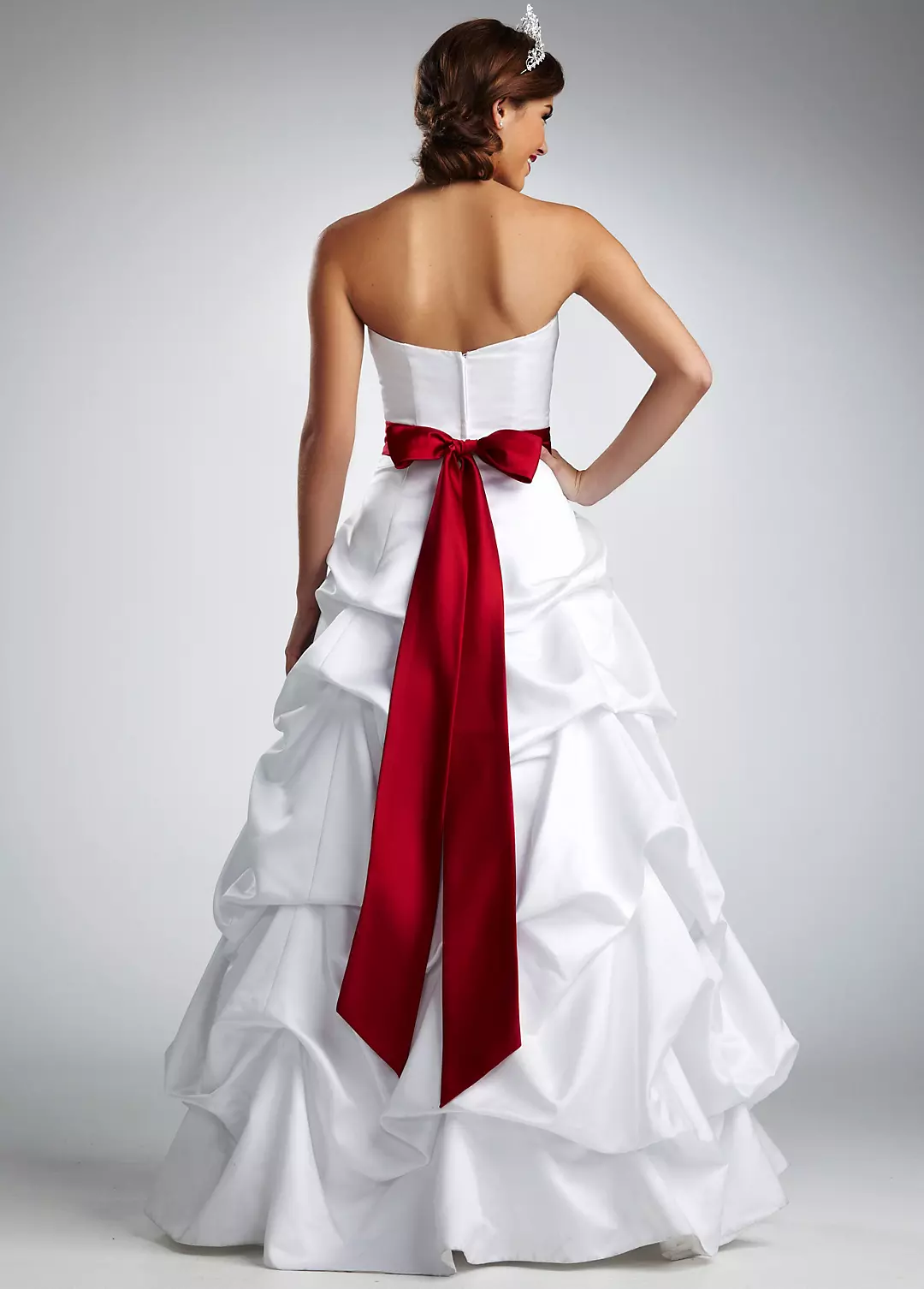 Strapless Satin Wedding Dress with Pick Ups Image 2
