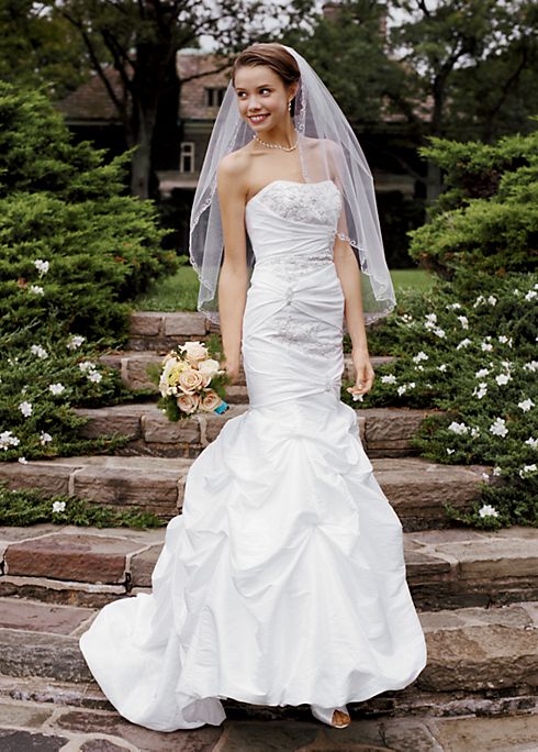 Taffeta Gown with Beaded Appliques and Pick Ups Image