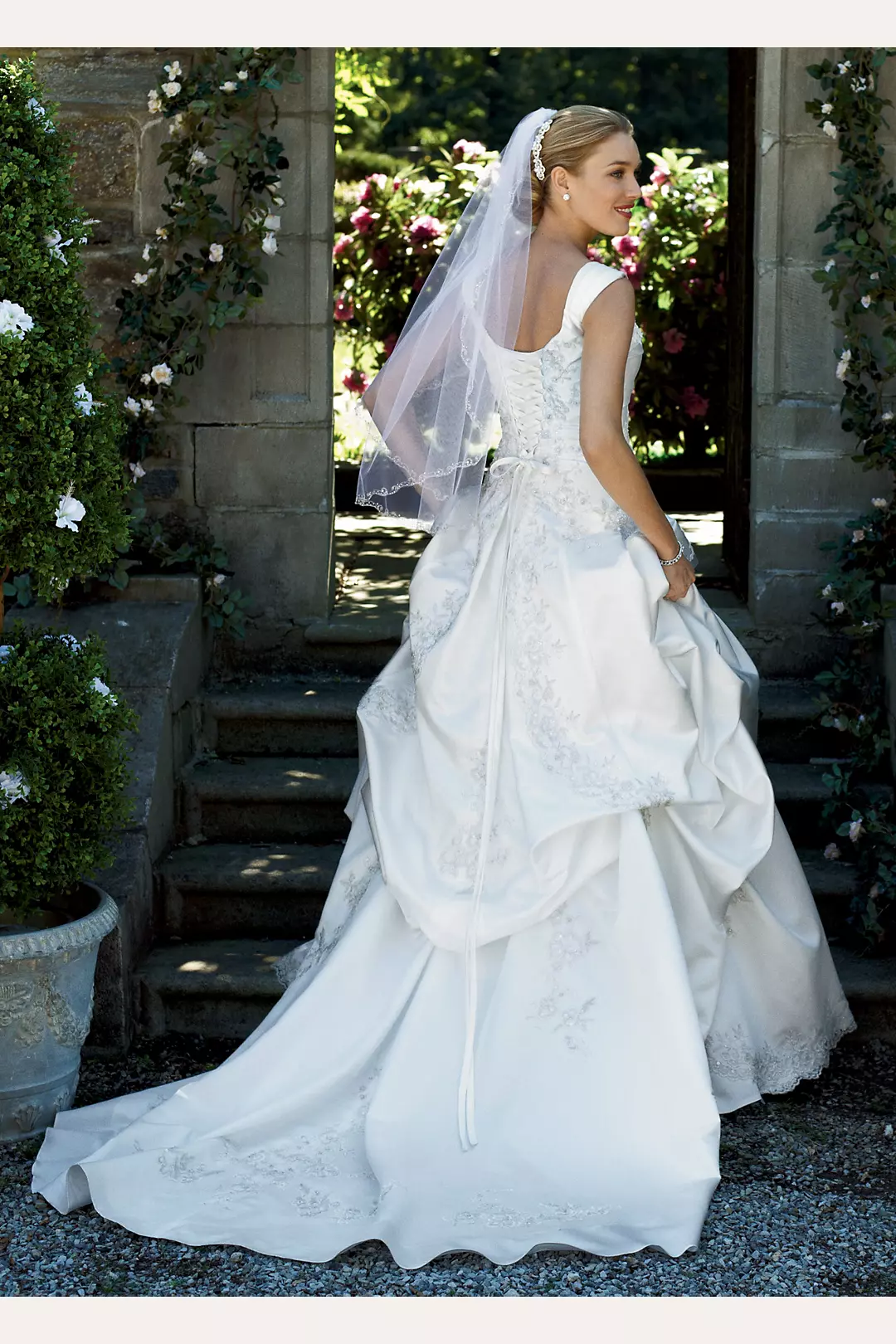 Satin Ball Gown with Pleated Bodice and Pick Ups Image