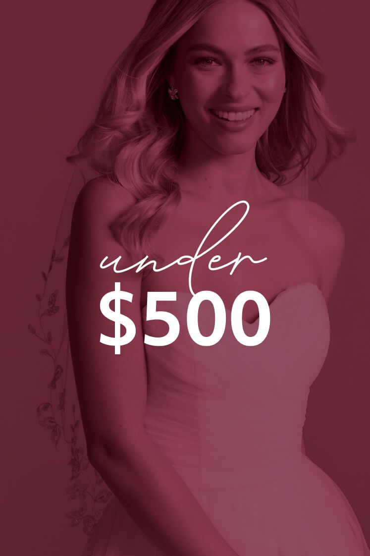 bride in dress with under $500 overlay